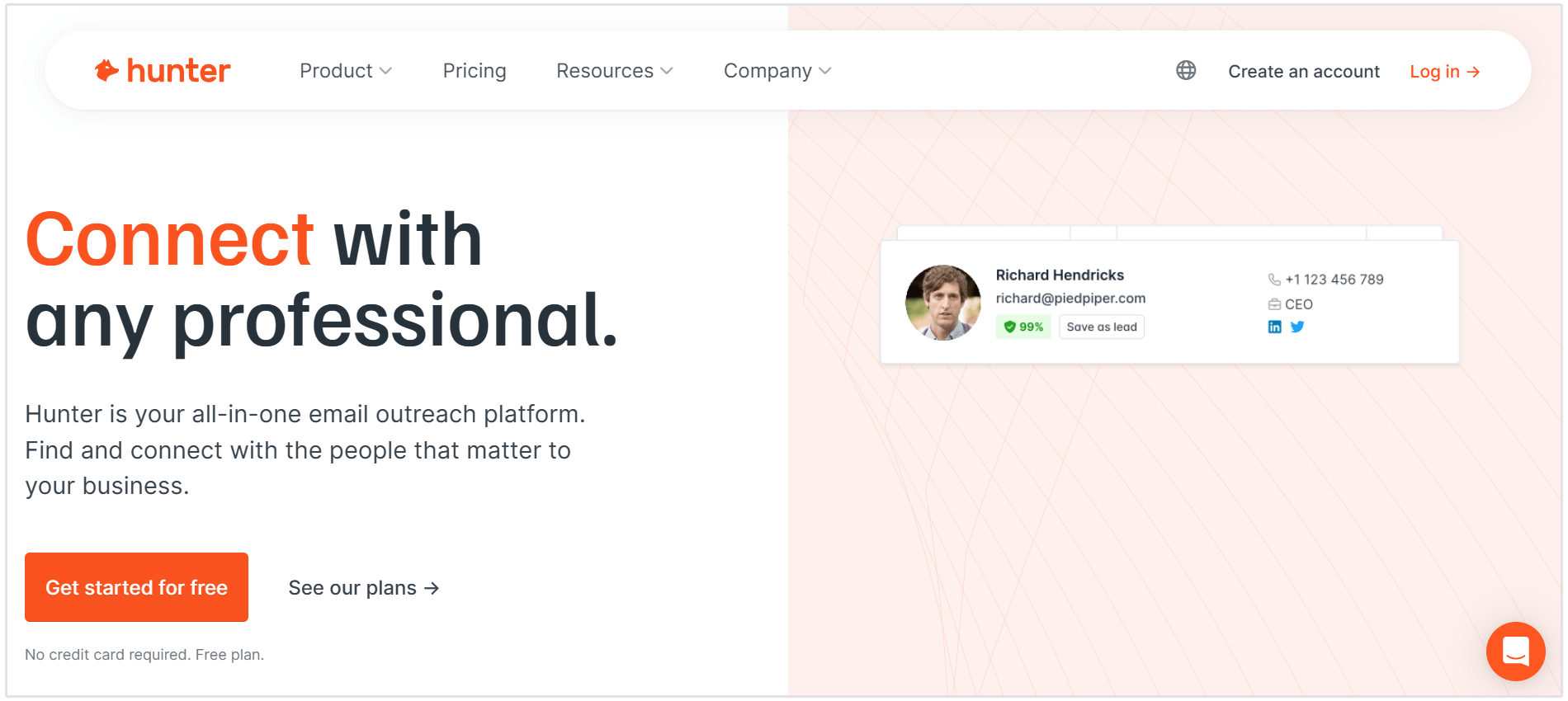 Pagina iniziale di Hunter